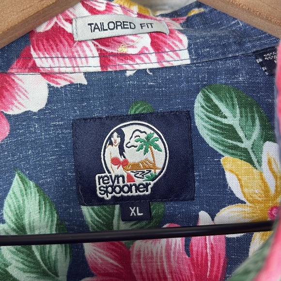 REYN SPOONER Hou Pua Nui Tailored Fit Button Up Short Sleeve Floral Shirt sz XL - Picture 5 of 6